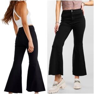 Free people We The Free Youthquake Crop Flare Black  Denim 28